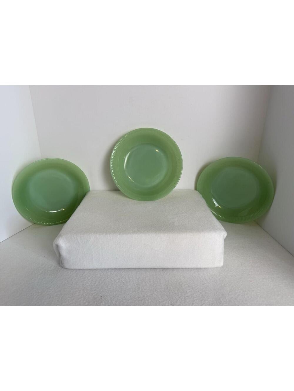3 Vintage Fire King Jadeite Jane Ray Soup Salad Bowl 7 1/2”